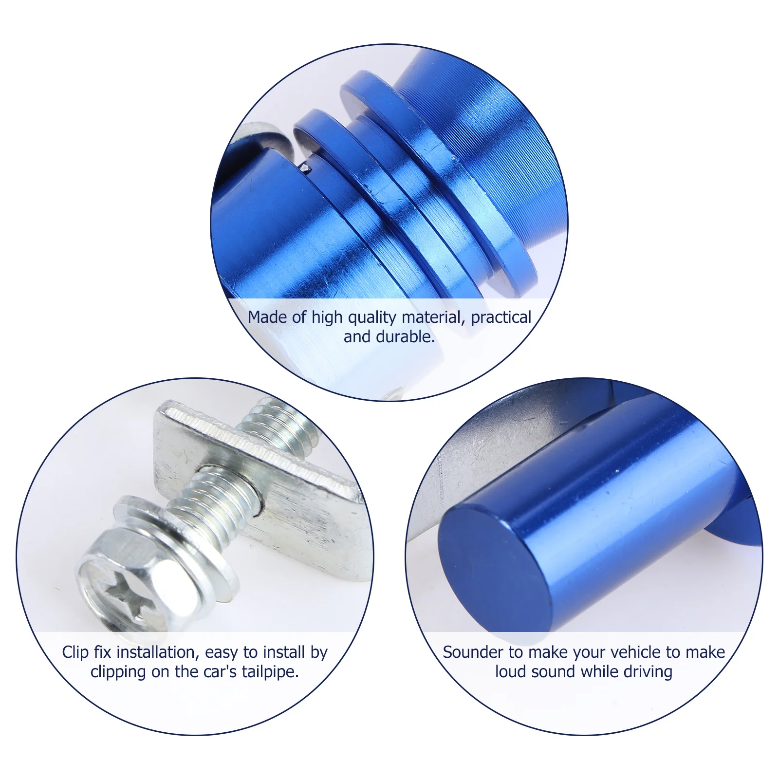 

2Pcs Exhaust Pipe Sounder Car Tuning Turbine Whistle Durable Clip Fix Installation Suitable Most Vehicles Blue L
