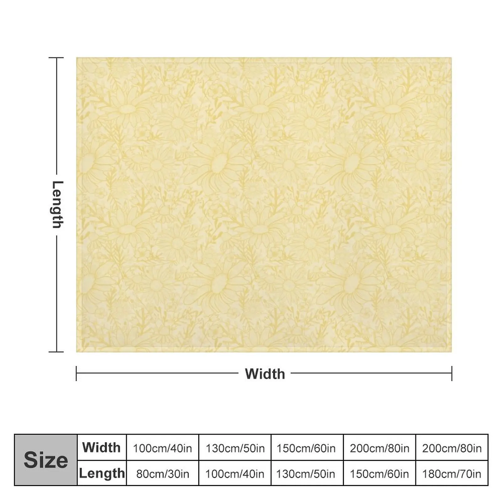 Light Yellow Wildflower Floral Pattern Throw Blanket Softest Furrys Blankets