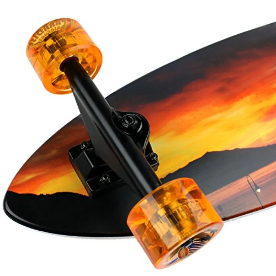 Longboard Swallow Tail Complete Cruiser Skateboard Sunset 9.5" x 39.5"