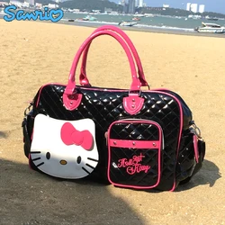 Styl retro Cartoon Sanrio Hellokitty wzór haftu damska torebka o dużej pojemności nowa torba podróżna na ramię z zamkiem błyskawicznym Kawaii