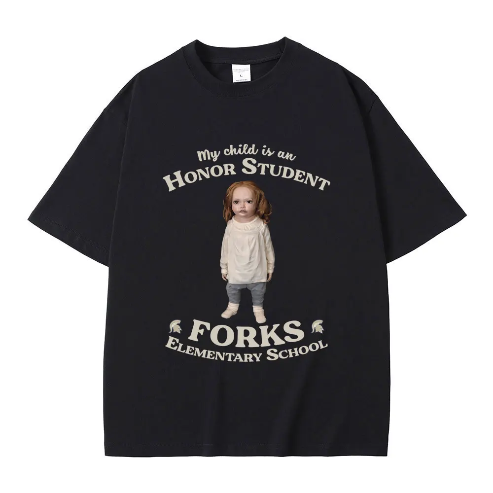 Chuckesmee Honor Student Forks Elementary School Funny Meme Tshirt Men Women Casual Oversized T-shirts Male 100% Cotton T Shirts