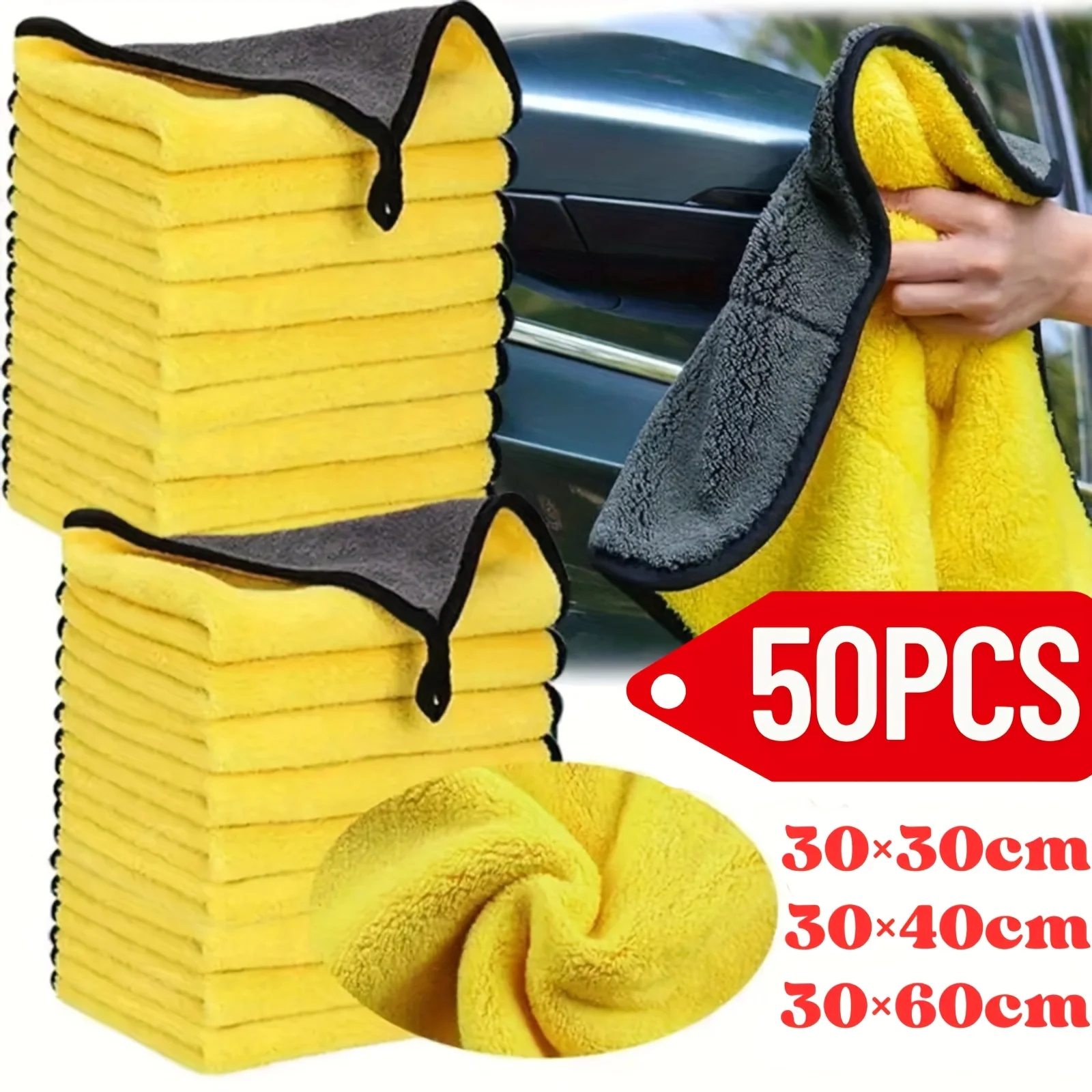 

[Super Soft Microfiber Towels] Super Soft, Thick Microfiber Towels for Cars | 400 GSM, Dual-Sided for Cleaning, Washing And