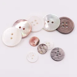 50Pcs Natural Sea Shell Buttons for Clothing Sewing Accessories Scrapbooking Round Shell Button DIY Crafts Garment Decoration