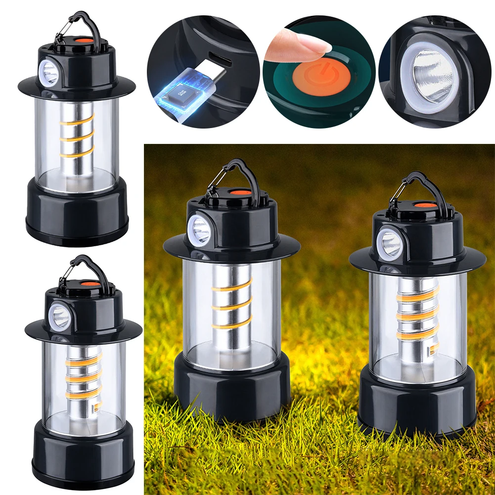 LED Hanging Tent Light Rechargeable Work Light Waterproof Atmosphere Light for Hurricanes Emergency Power Outages Outdoor
