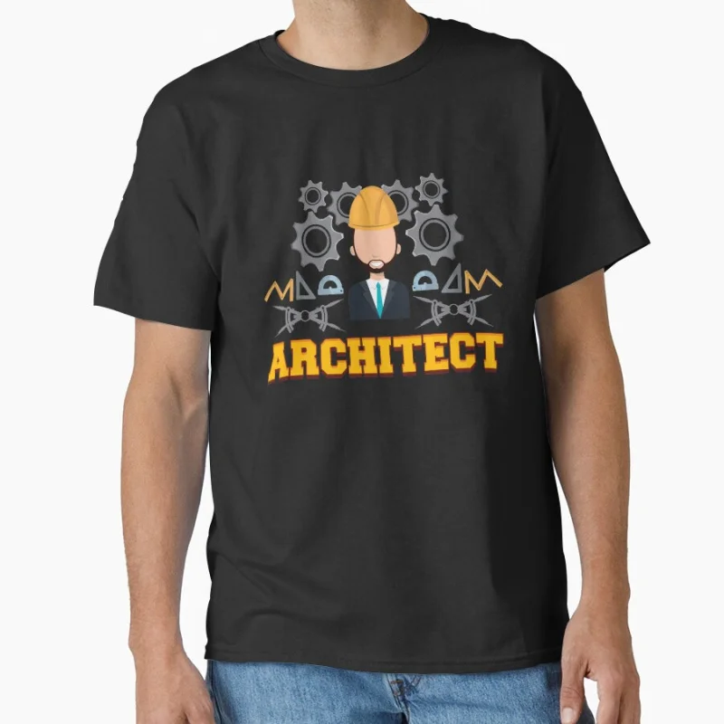 

I'm An Architect builder blueprint architecture Construction Funny Gift T shirt for man Large size Tops Graphic Clothes Print T