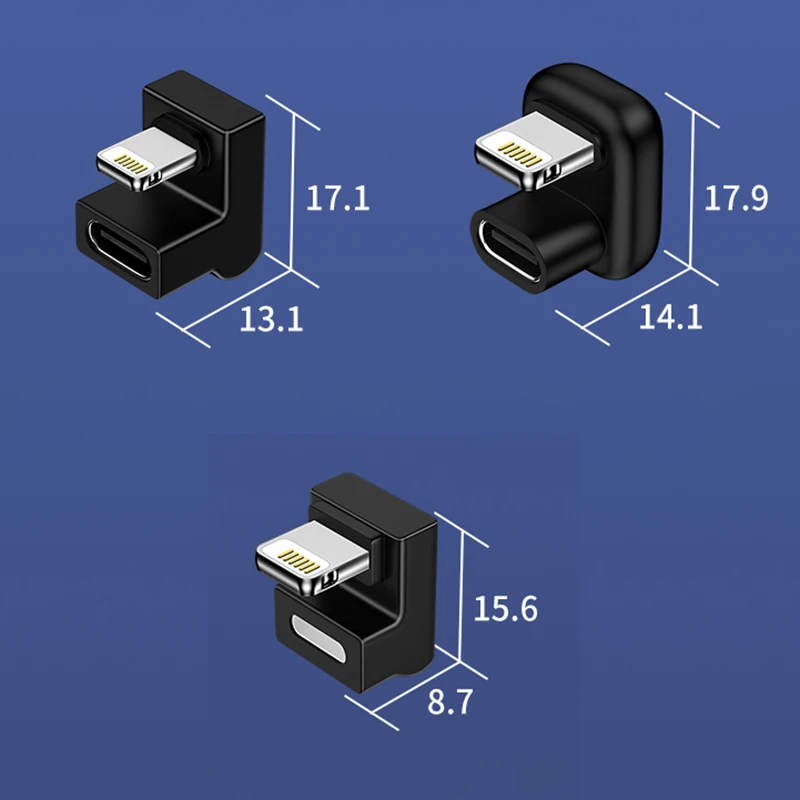 1 قطعة مناسبة لمحول أبل 13 شحن سريع لعبة على شكل حرف U دون حجب الأيدي إضاءة أبل إلى رأس محول TypeC #3