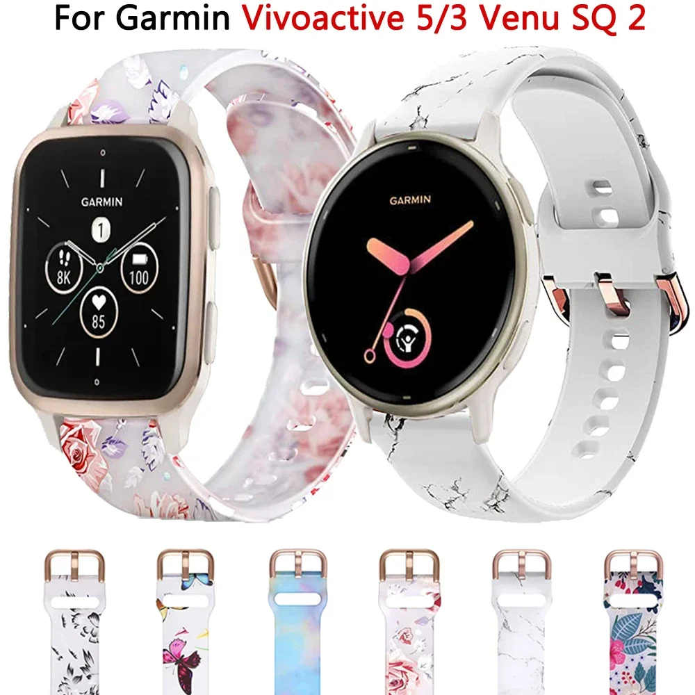 20mm Silicone Watch Strap For Garmin Vivoactive 5 3 Venu SQ 2 Plus Forerunner 645 245 Music 158 55 Smartwatch Wristband Bracelet