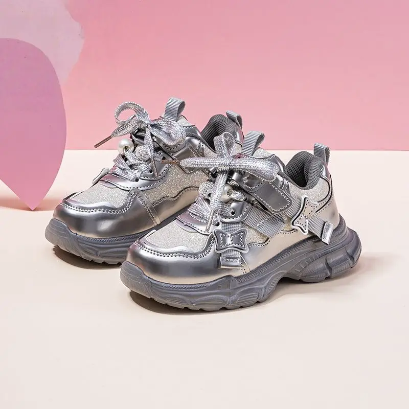 

Girls Winter Warm Shoes 2026 New Kids Fleece Lined Casual Sneakers Chunky Dad Style Non Slip Outdoor Sports Shoes for Girls