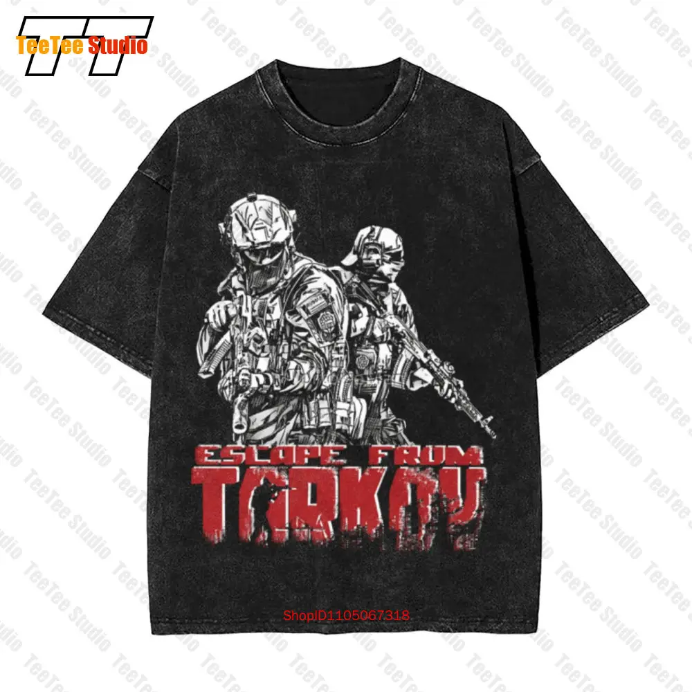 

Escape From Tarkov White And Red Essential Vintage Oversized T-Shirt M5R8