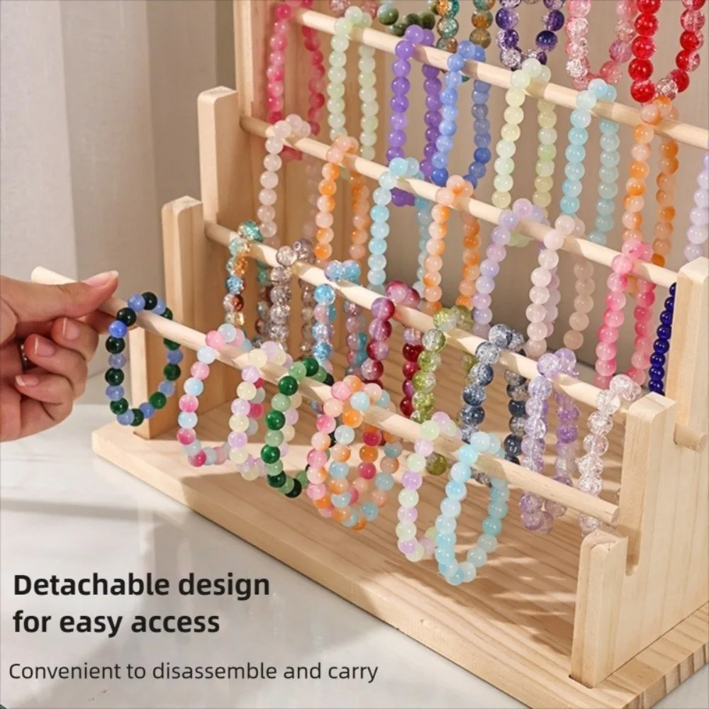 حامل مجوهرات قابل للفصل 4/6 طبقات موفر للمساحة منظم مجوهرات خشبي حامل عرض مجوهرات متين متعدد الوظائف