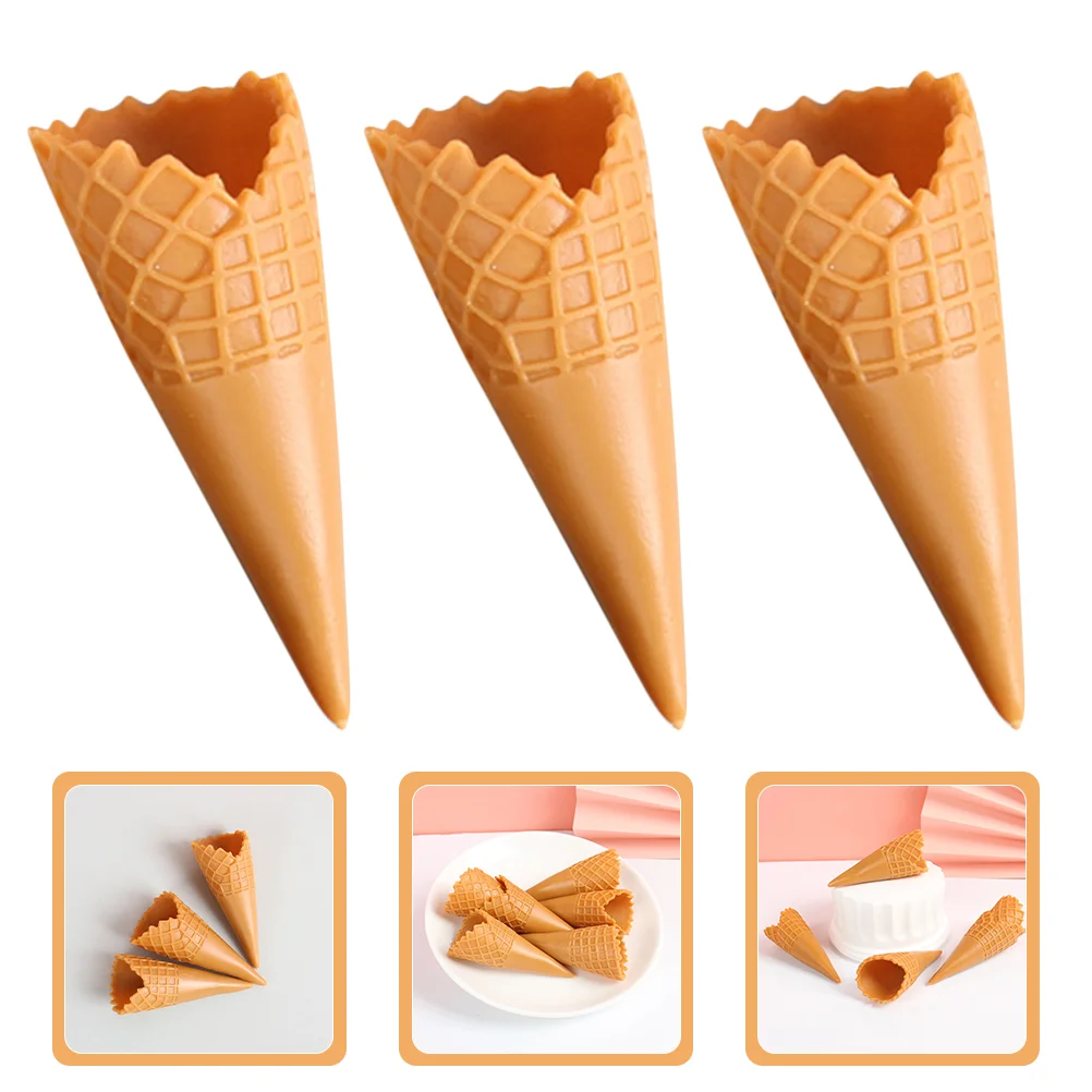 8 PCS Ice Cream Cone Charms Crispy Model Adorable Receptacle for Jewelry Making Child Coin Toys