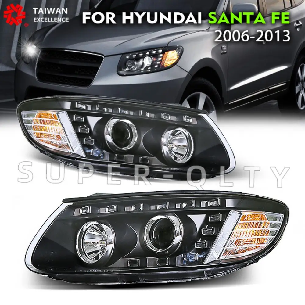 Eagle Eyes Headlights accent Headlight Head Lamp Projector Lens for Hyundai Santa Fe 2006-2013 Headlight ECE Certification