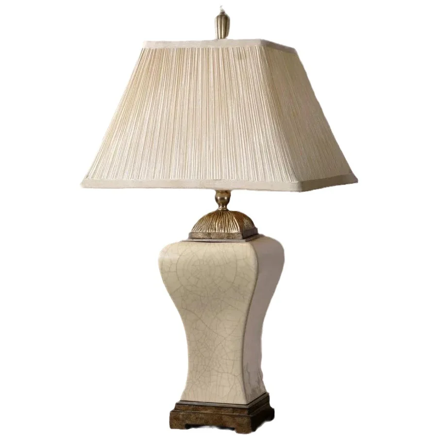 

Ceramic table lamp villa large tablecrack old retro bedside hotel table lamp home