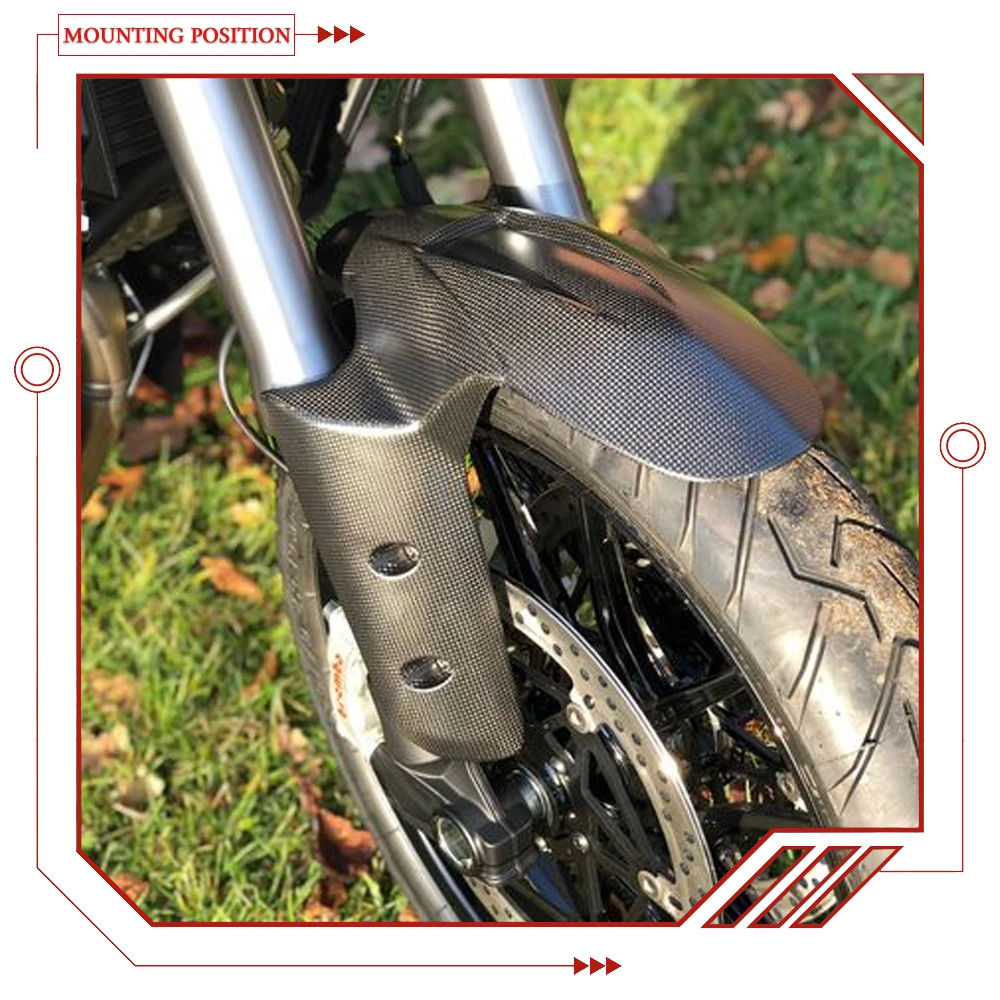 For Ducati Multistrada V4/S/Pikes Peak Rs 2021-2026 Motorcycle Fairing Carbon Fiber Front Fender Mudguard Mud Flap Splash Guard