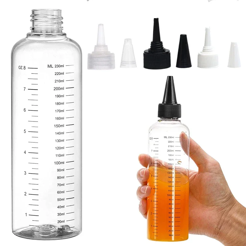 5Pcs 30/60/100/120/250/500ml Empty PET Plastic Ink Bottles With Screw-On Lids Refillable Liquid Oil  Dropper Bottles Container