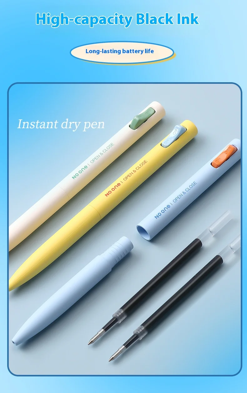 M&G K6701 Gel Pen Side Pressure Switch Double Bead Bullet Head 0.5mm Black Low Center of Gravity Speed Drying Writing Stationery