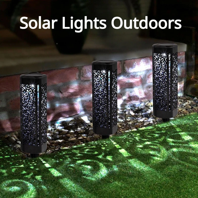 

6Pcs Solar Courtyard Lights Retro Hollow Lawn Outdoors Waterproof Landscape Gardens Park Holiday Birthday Party Decorative Lamps