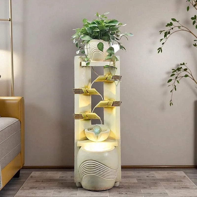Modern flowing water fountain ornament, living room and office circulating water landscape, light luxury aquarium humidifier