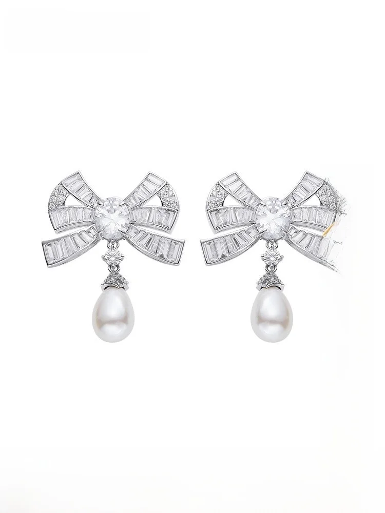 

Nana Jacqueline Knot Imitation Pearl Earrings Original Design out Winter Collection Freshwater Pearl Stud Ear...