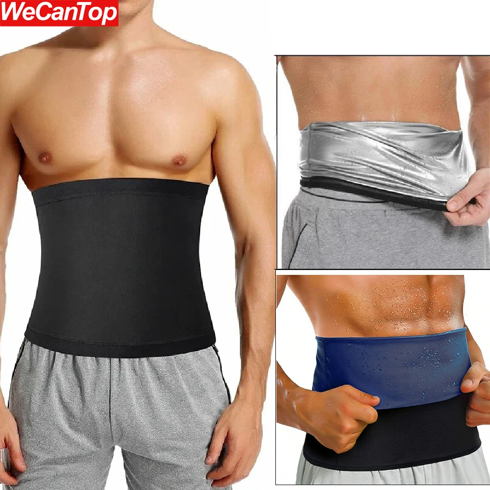 Neoprene-Free Sauna Belt for Men, Waist Trimmer & Cincher Combo,Sweat Workout Shaper for Beer Belly Burn, Abdominal Toning Band