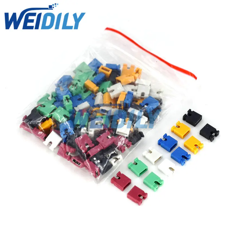 120PCS Colorful Pin Header Standard Computer Jumper Blocks Connector 2.54mm 3 1/2 Hard Disk Drive Motherboard Expansion Card