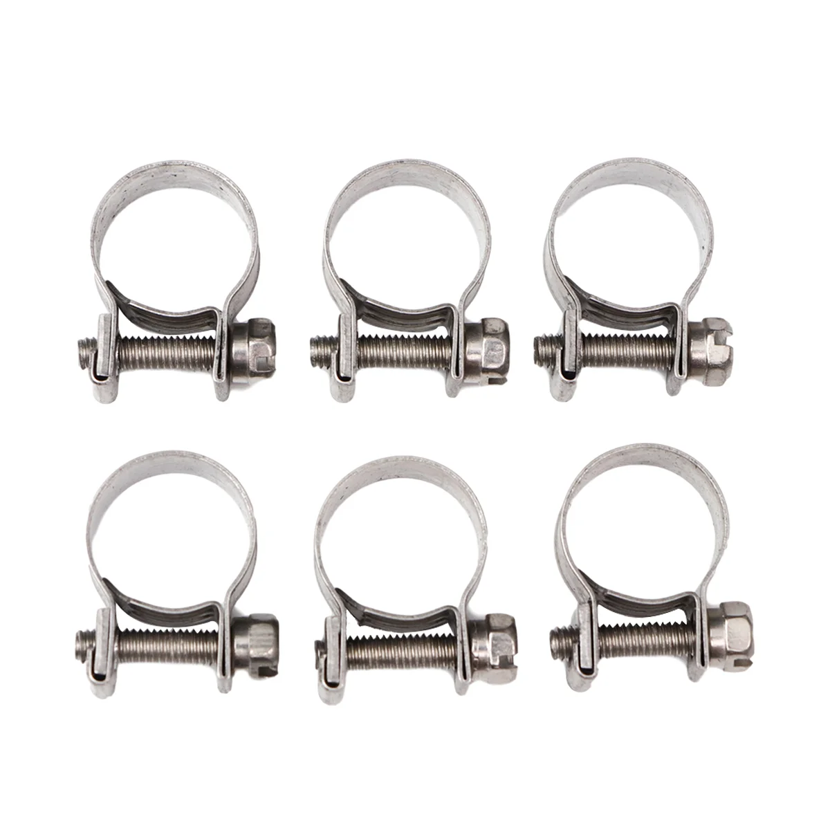 

12 Pcs 14-16mm Mini Hose Clamp Stainless Steel Adjustable Range Fuel Line Clamp for DIY Fixing Tube Craft (Silver)