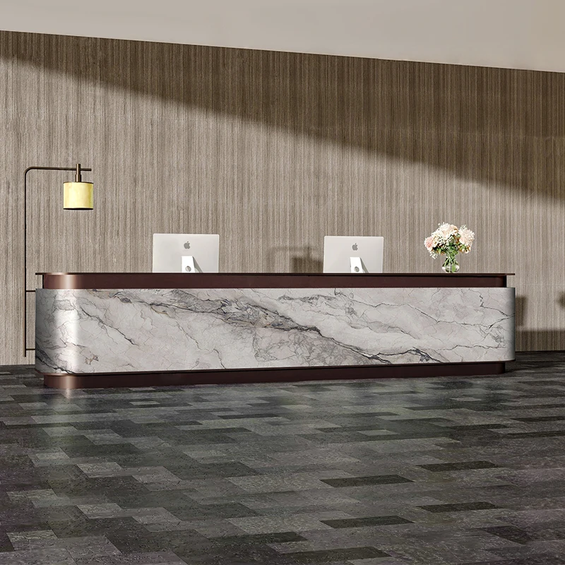 

Office Reception Desk Hotel Lobby Bar Marble Light Luxury Premium checkout page customization