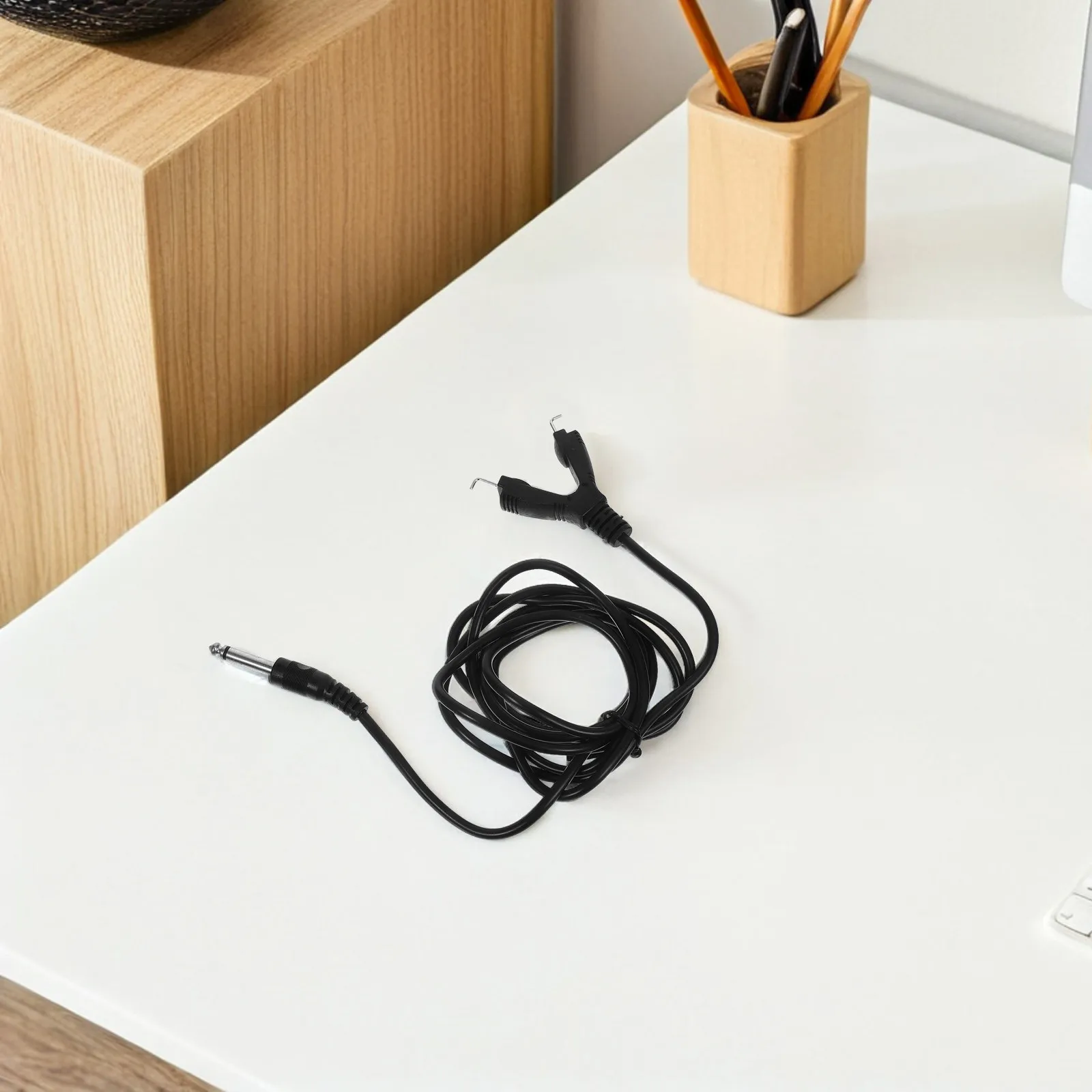 

25M Integrated Hook Line Durable Silicone Power Supply Wire Clip Cord for Tattoo Machine Suitable Most Machines Black Color