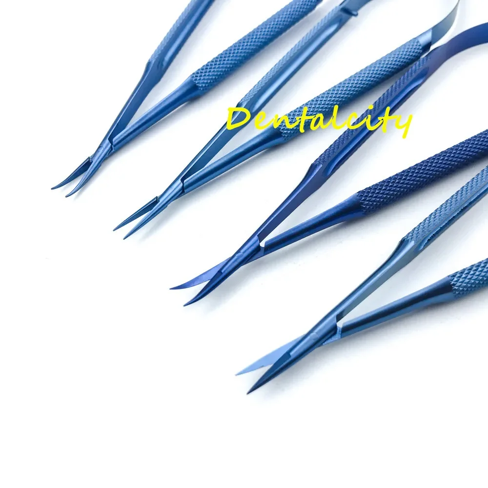 Strumento chirurgico oftalmico per microchirurgia al titanio da 7 pezzi con strumenti per palpebre con vassoio di disinfezione