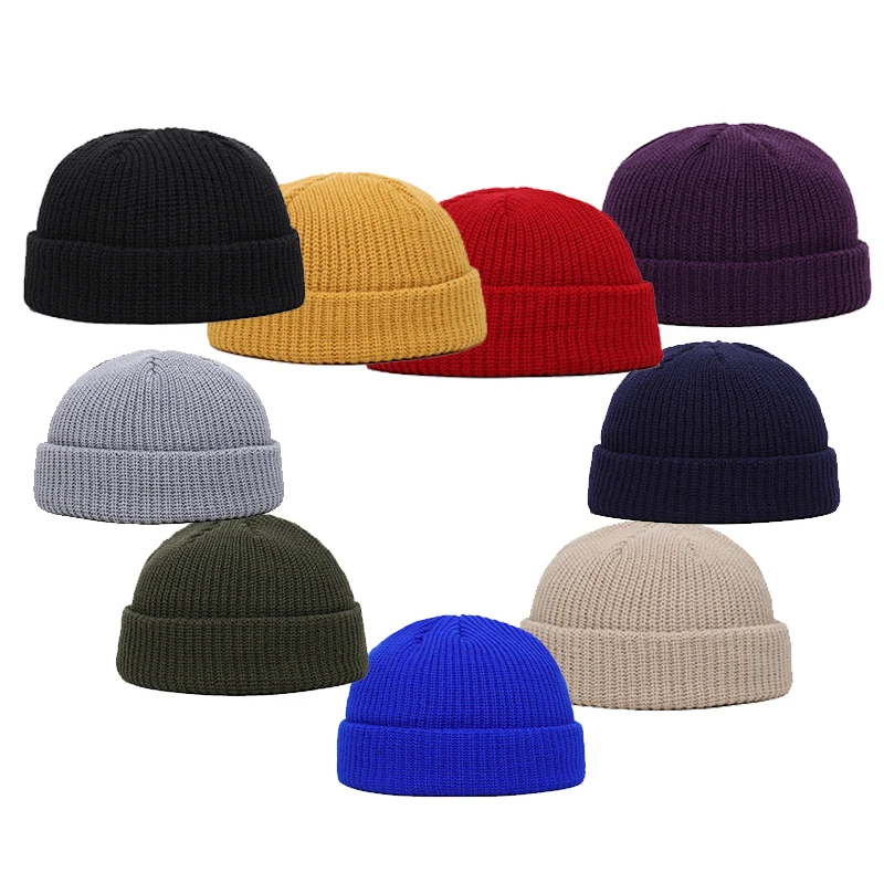 Unisex Men Women Beanie Hat Warm Ribbed Winter Turn Ski Fisherman Docker Hat New