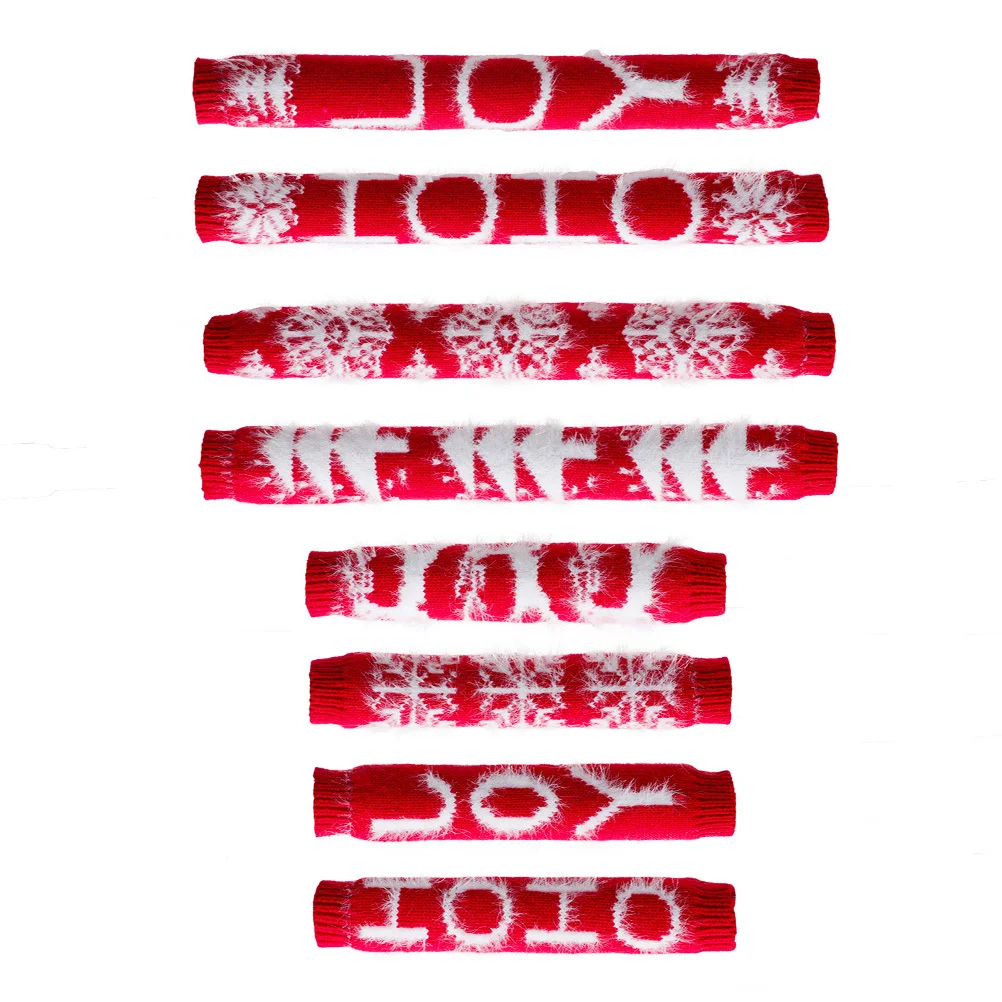 

8Pcs Red Christmas Fridge Handle Covers Knitted Refrigerator Handle Protector Multi-Use Protective Cover for Kitchen Appliances