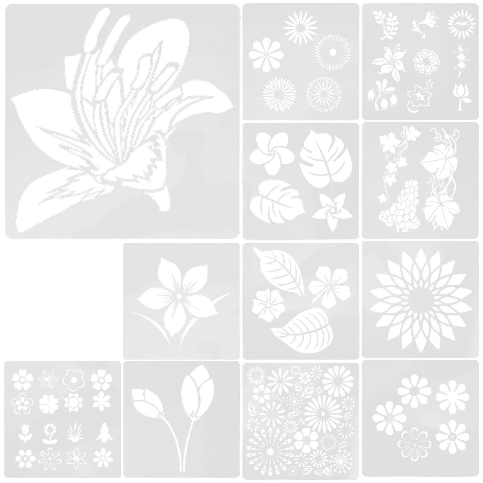 Flower Painting Stencil Small Stencils Craft Supplies Spray Leaf for Wall The Pet on Child Plant Decor