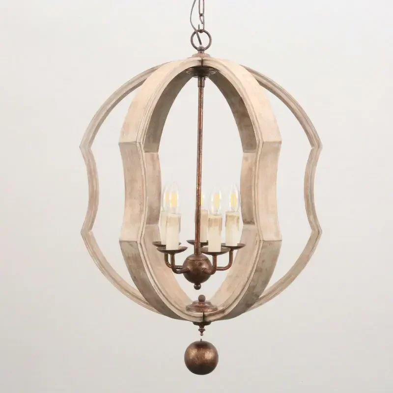 

Factory direct American country wooden solid wood old lamps decorative chandelier creative living room ceiling lamp