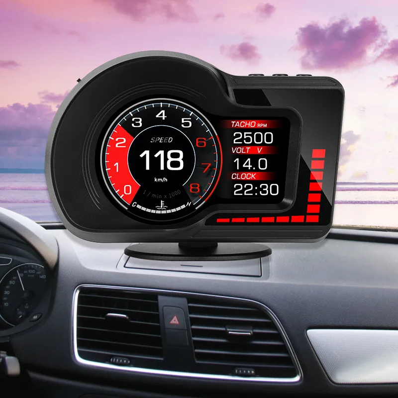 

Car HUD Head-Up Display Dual-System Car OBD GPS LCD Detection Dashboard Multifunctional Speed Display Detector Automotive Supply