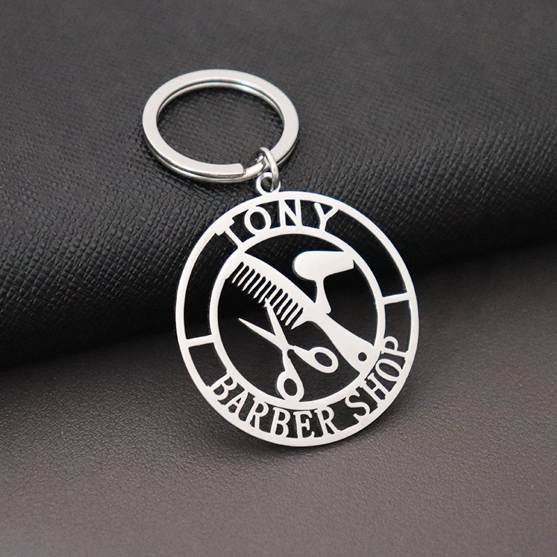 Custom Name Pendant Barber Keychain Personalized Hairdresser Keyring Name Customed Birthday Accessory Gifts for Hair
