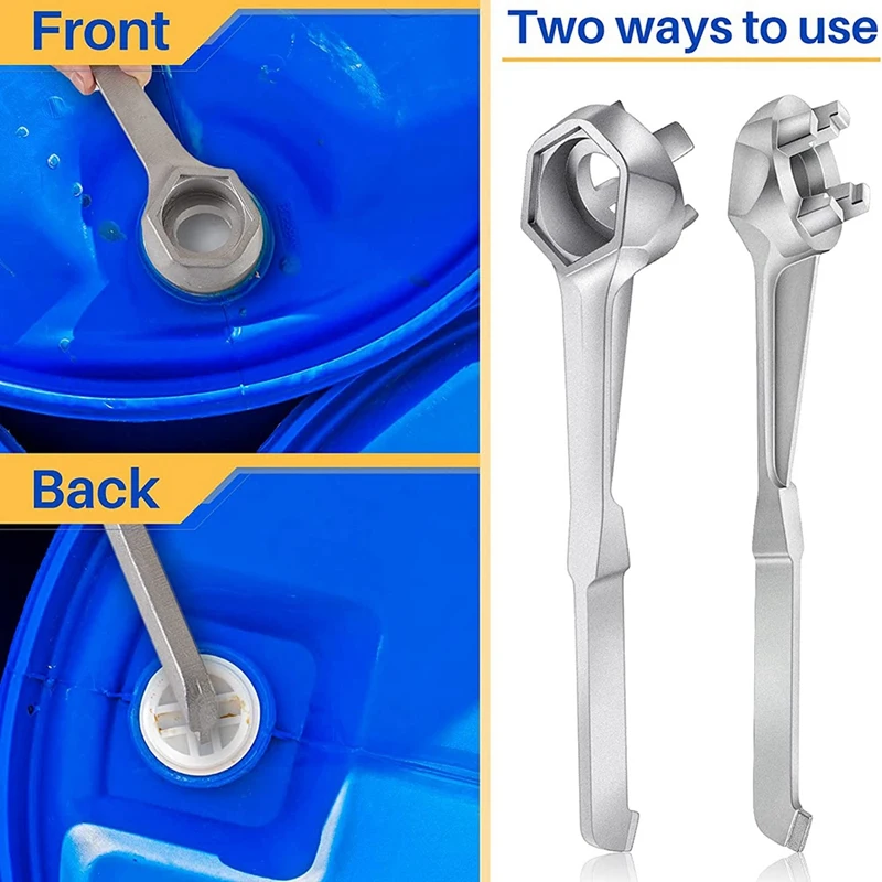 Llave de tambor, llave de aluminio para tapón de tambor, llave abridor de herramientas para tapas de bung, apertura de tambor de 10 15 20 30 55 galones