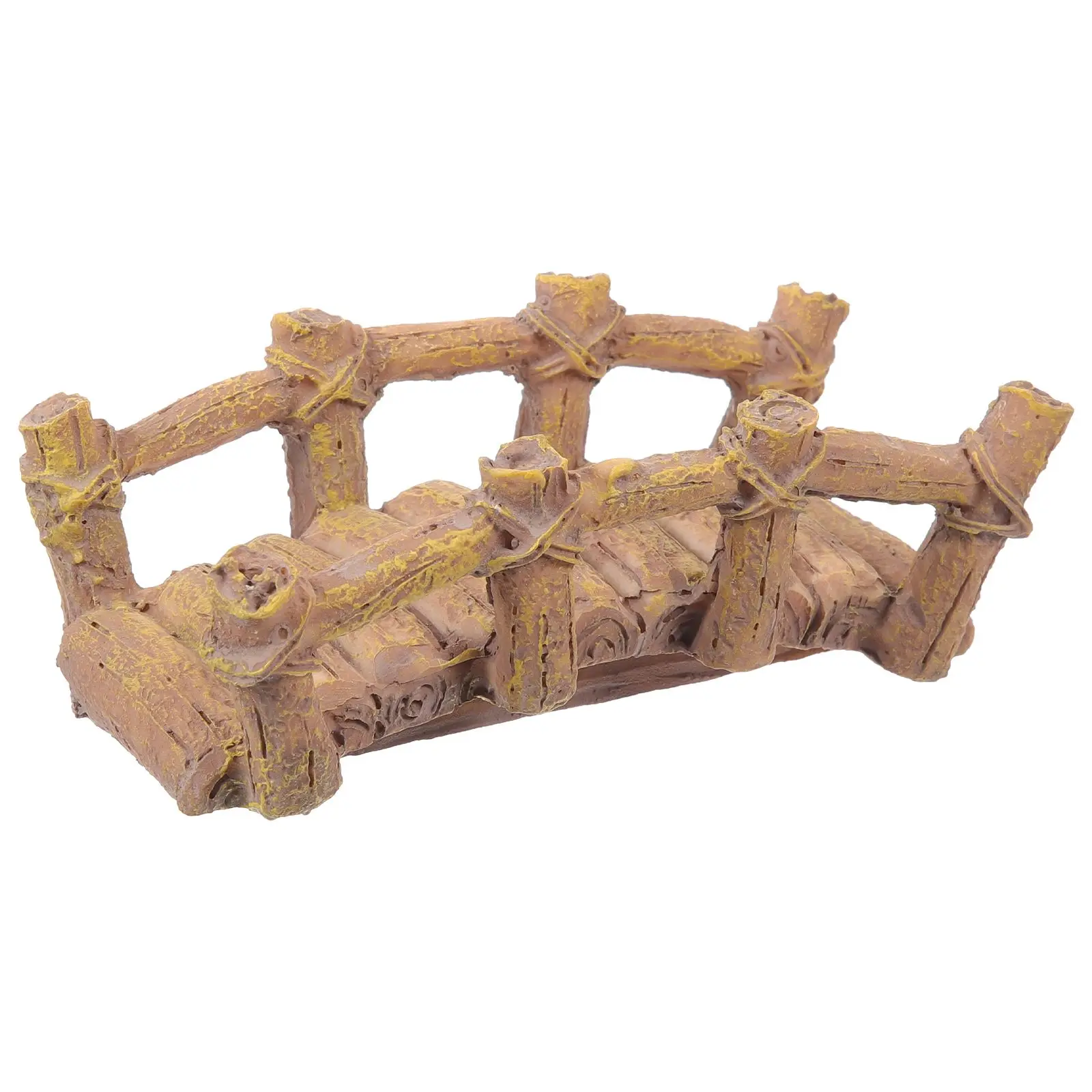 

1Pcs Wooden Bridge Sand Table naments Mini Landscaping Props Realistic Resin Model Garden Decor Yard Scene Home Office Play