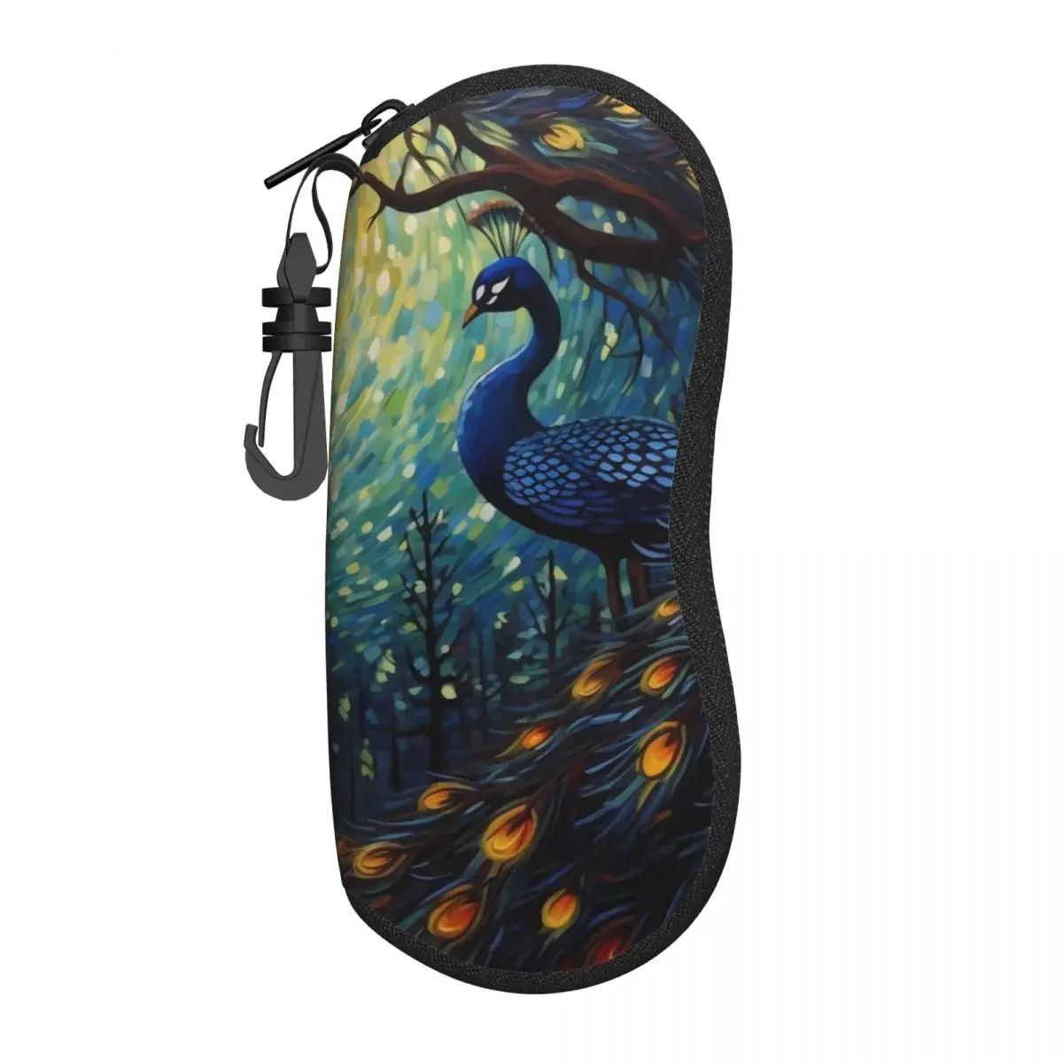 Painting Peacock Glasses Case Cover ry Night Travel Sunglasses  For Male Female Retro Eyewear Box Eyeglass Protector