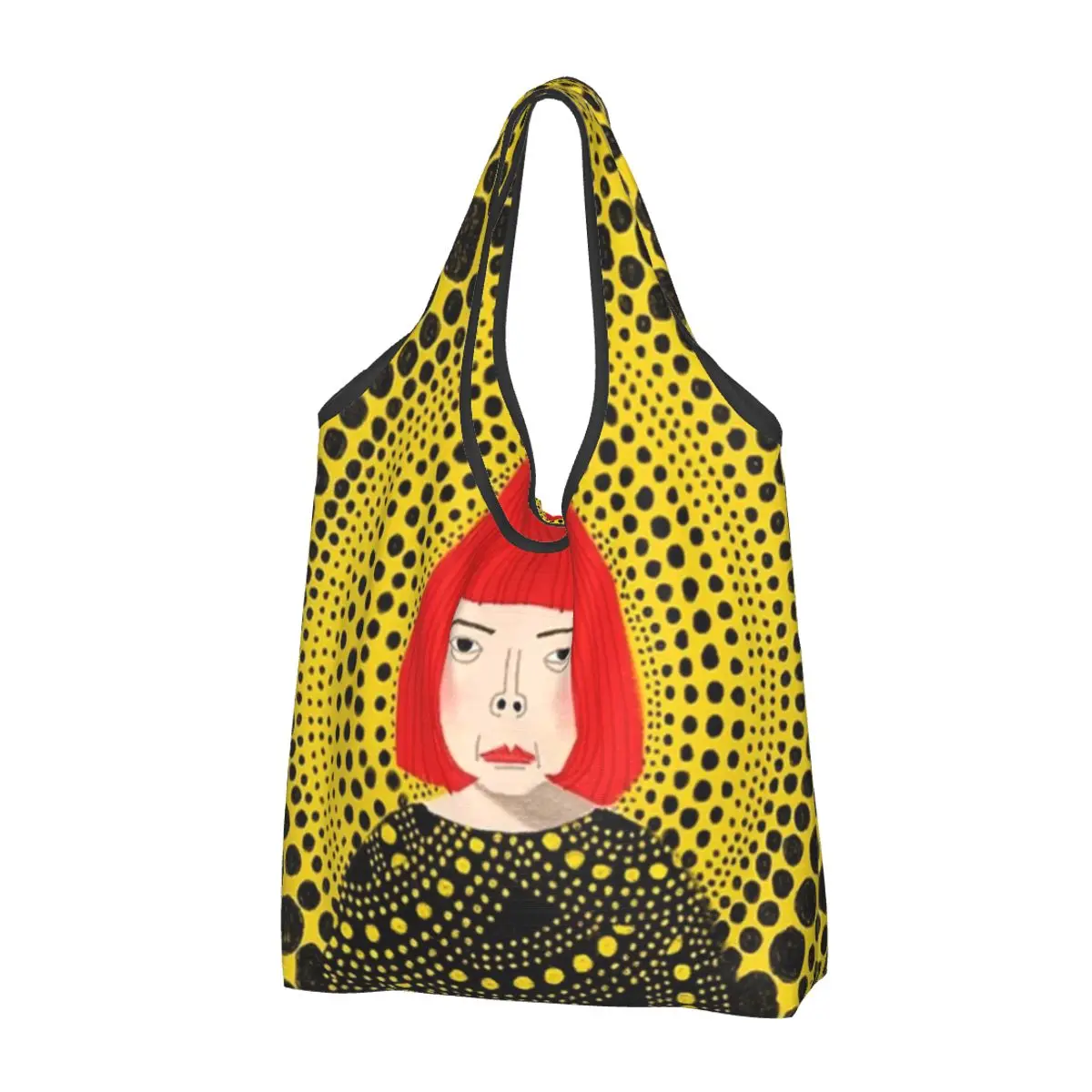 Custom Cute Print Yayoi Kusama Aesthetic Tote Shopping Bag Portable Shoulder Shopper Pumpkin Art Dots Handbag