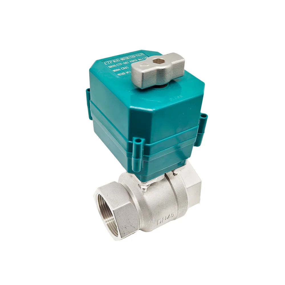 DN15 DN20 DN25 electric ball valve stainless steel industry motorized ball valve NPT BSP water valve 220V 110V 24V 12V 5V