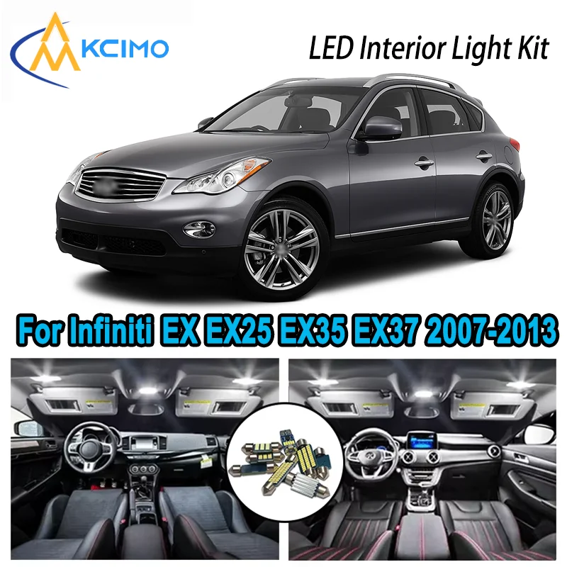 

For Infiniti EX EX25 EX35 EX37 2007-2013 2008 Premium Bright LED Interior Dome Map Trunk Light Kit Car Led Lamps Canbus No Error