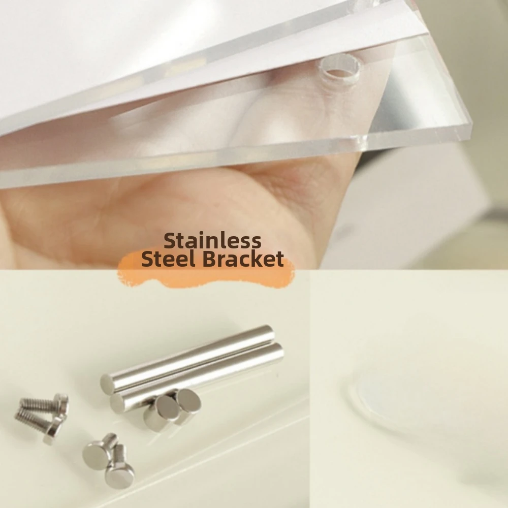 New Transparent Acrylic Photo Frame Tilted Design Clear Picture Frame Modern Photocard Display Stand Office Use