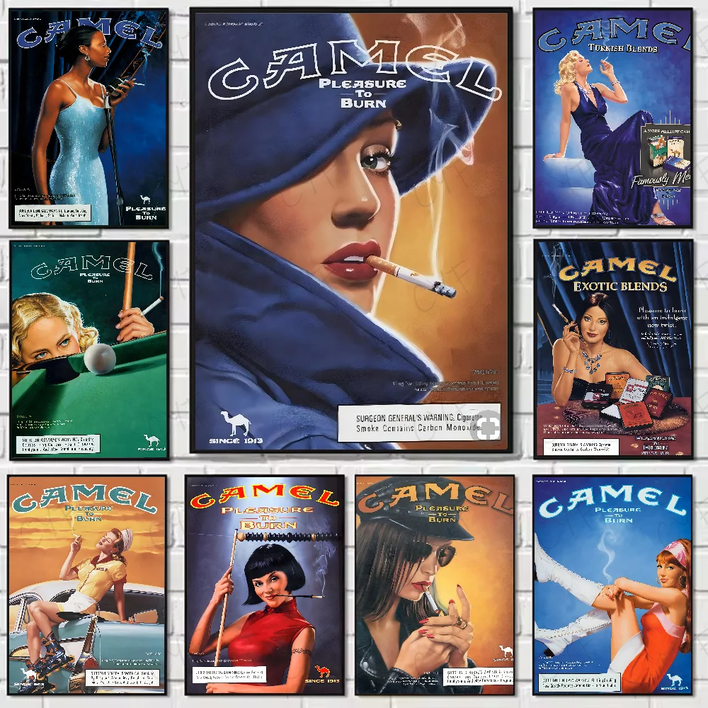 

Vintage C-Camel Cigarettes Poster High Quality Wall Art for Home Office Bedroom Living Room Hallway Bar Perfect Gift Idea