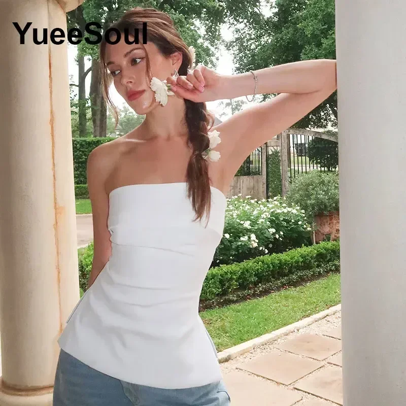 White Y2K Tops 2025 Summer New Fashion Sweet Cute 2000s E Girl Crop Tops Printed Sleeveless Slim Casual High Street Tank Top