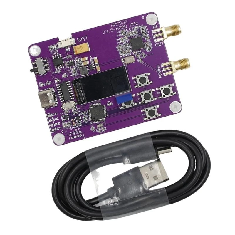 

High Precise HMC833 6GHz RF Generator Easy to Use with Type C Power or 3.7V Battery &Automatic Setting Retention