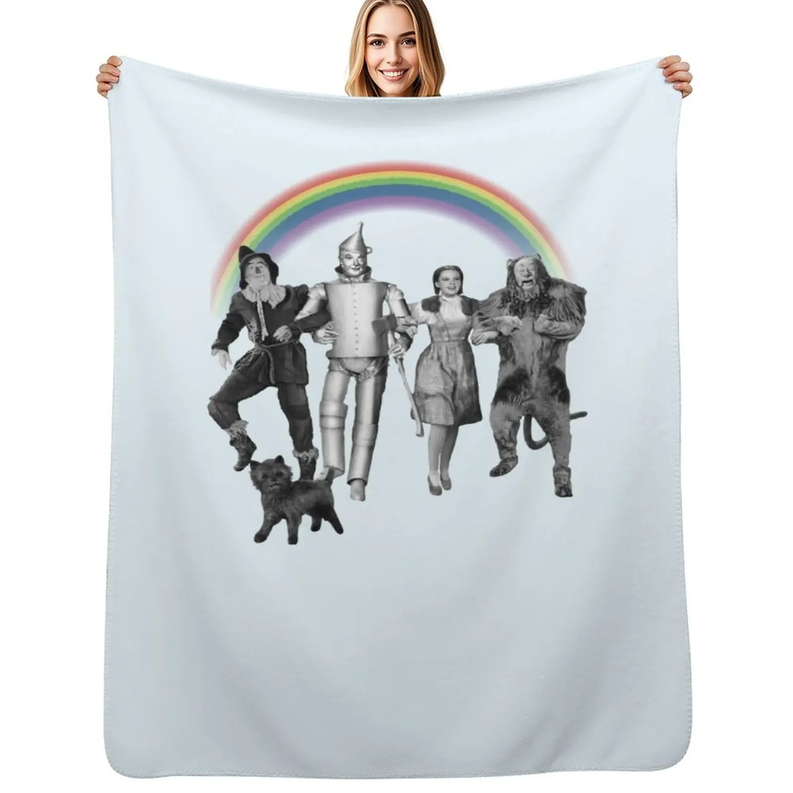 

Rainbow Vintage Poster Fantasy Dorothy Gale Throw Blanket Cozy Microfiber Throw Blanket for Home Bedroom