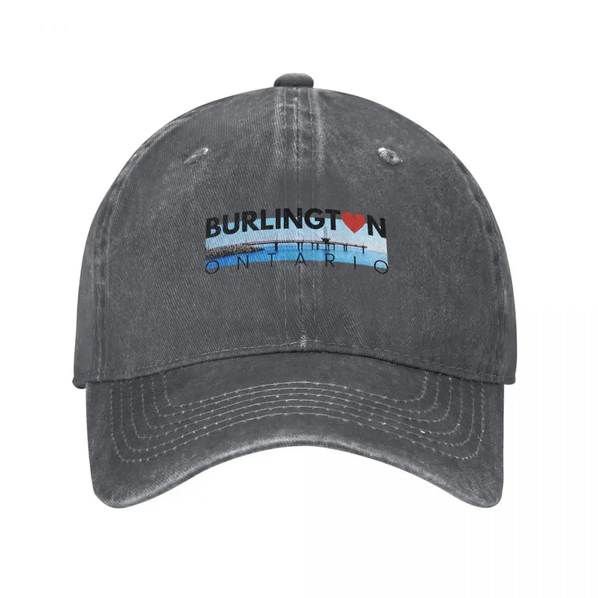 Burlington Ontario with a heart Baseball Cap Big Size Hat Luxury Hat Boy Child Women's