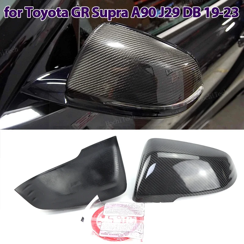 

Real Carbon Fiber Side Mirror cover Cap add-on overlay for Toyota GR Supra A90 J29 DB 2019 2020 2021 2022 2023 2024