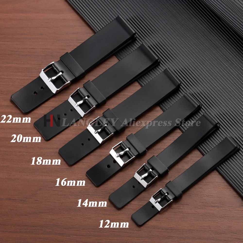 Cinturino per orologio in plastica PVC cinturino per immersione per accessori per orologi Casio 12mm 14mm 16mm 18mm 20mm 22mm braccialetti per donna uomo
