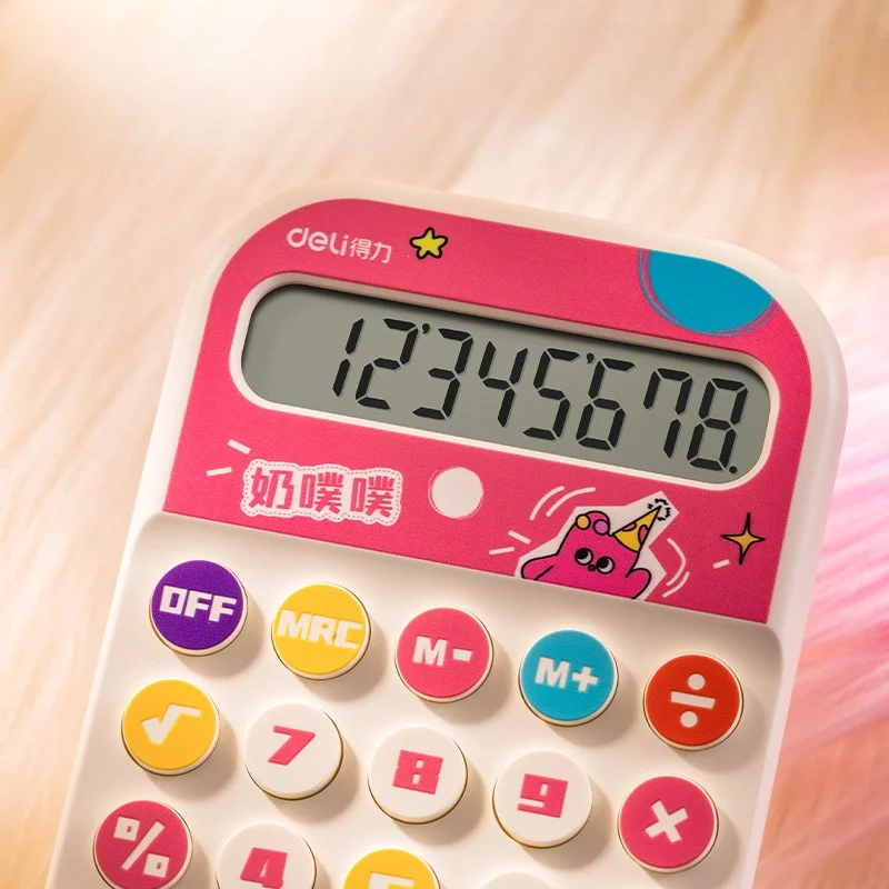 8-cijferige draagbare rekenmachine voor studenten Desktopaccessoire Dopamine Contrasterende kleur Meisje Leuke draagbare rekenmachine